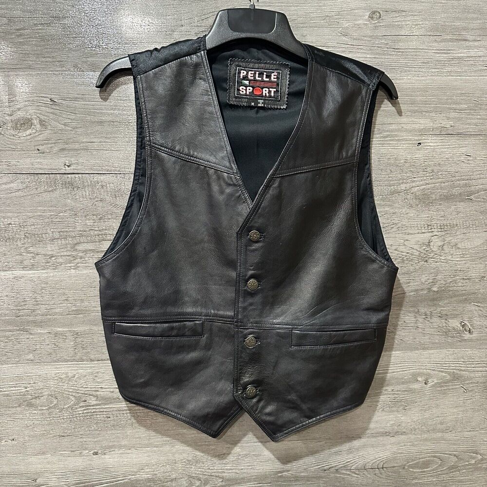 Black Leather Vest for Men